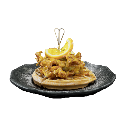 Food and Drink Lemon Waffle Fried Chicken