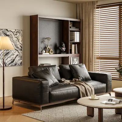 Modern Leather Sofa Living Room Corner 3d model