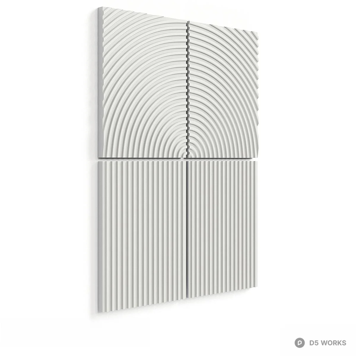 Geometric Relief Wall Panel 3d model thumbnail 2