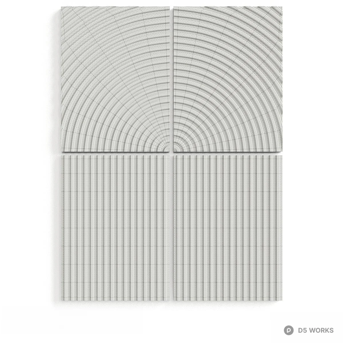 Geometric Relief Wall Panel 3d model thumbnail 4