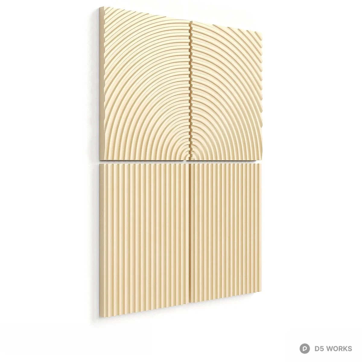 Geometric Relief Wall Panel 3d model thumbnail 3