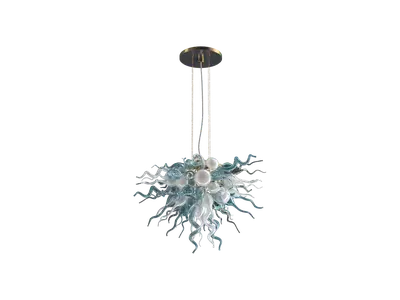 Crystal Chandelier With Ornate Floral Base 3d model