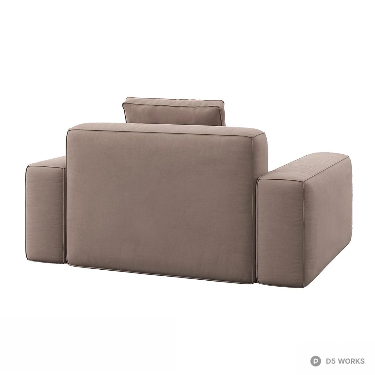 Minimalist Upholstered Single Sofa 3d model thumbnail 3