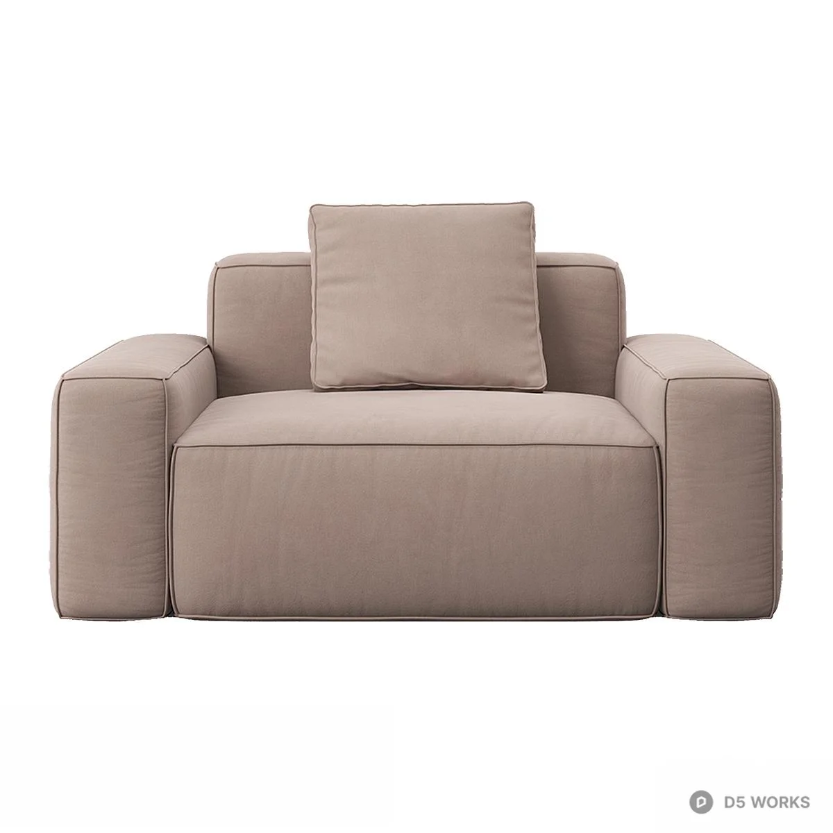 Minimalist Upholstered Single Sofa 3d model thumbnail 2