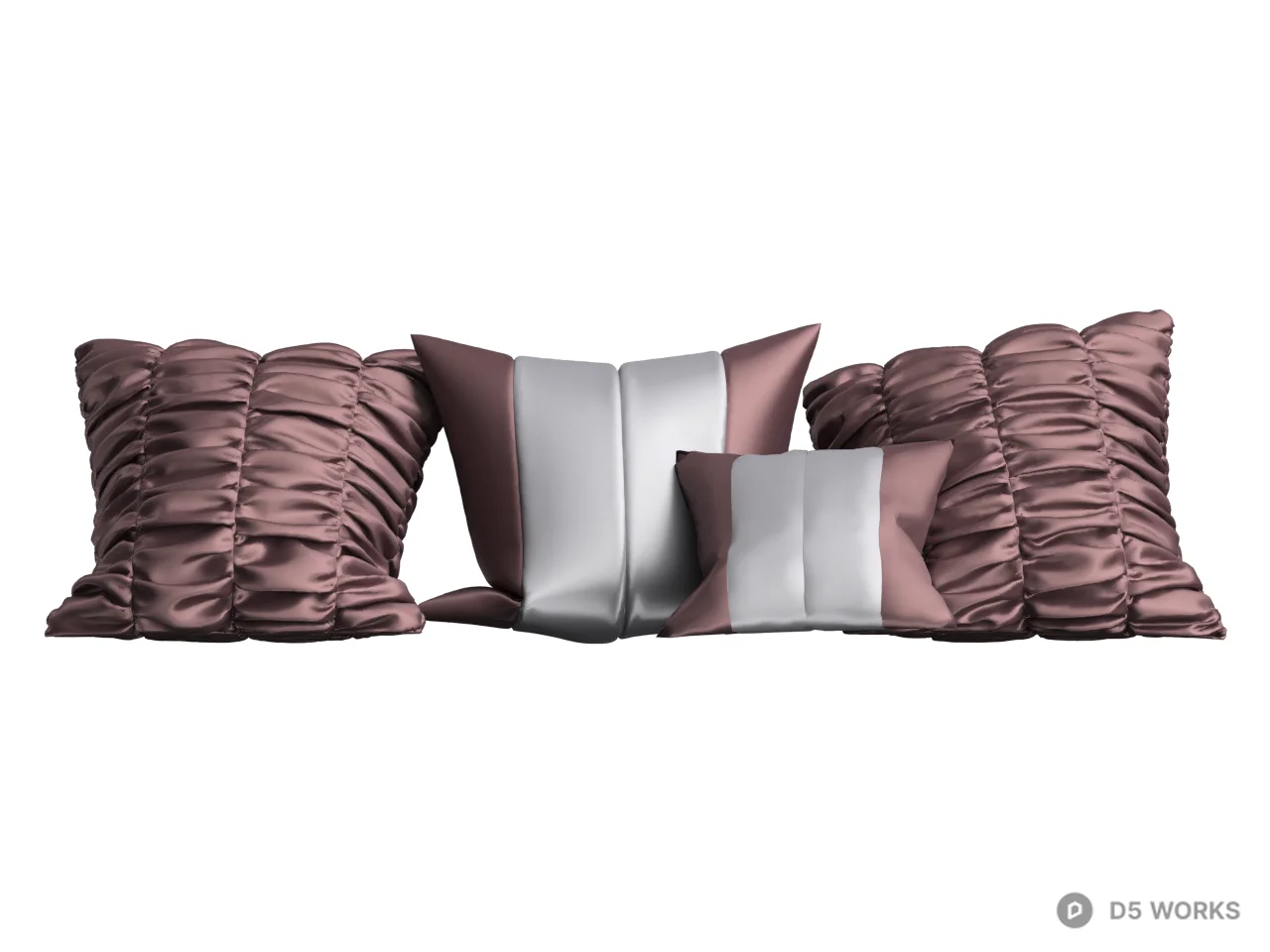 Textured Ruched Cushion Set 3d model thumbnail 2