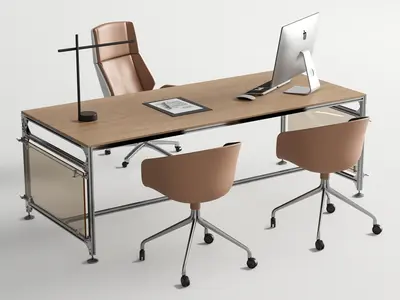 Modern Scandinavian Office Desk & Chair Set