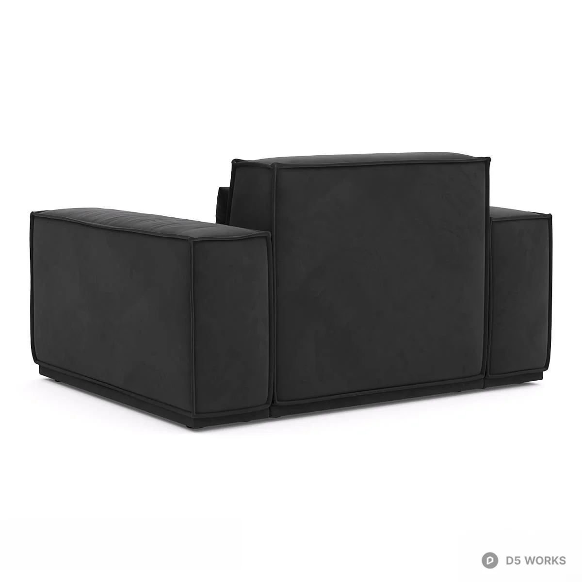 Minimalist Black Upholstered Single Sofa 3d model thumbnail 3