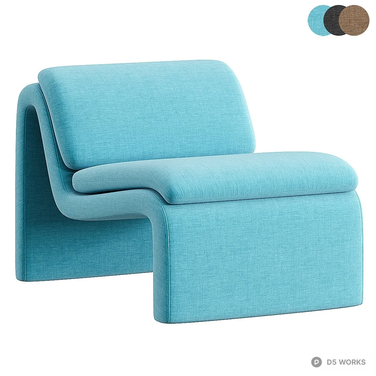 Modern Upholstered Lounge Chair 3d model - Image 1