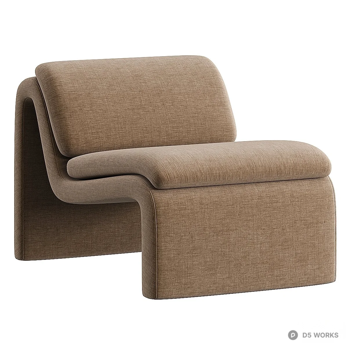 Modern Upholstered Lounge Chair 3d model thumbnail 3