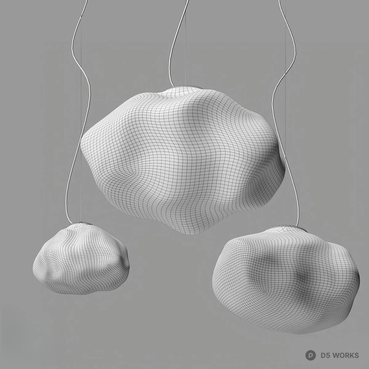 Organic Glass Pendant Lights 3d model thumbnail 2