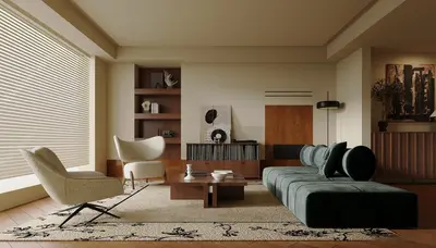 Mid-Century Modern Home Living Room