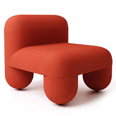 Blob-shaped Upholstered Single Sofa 3d model