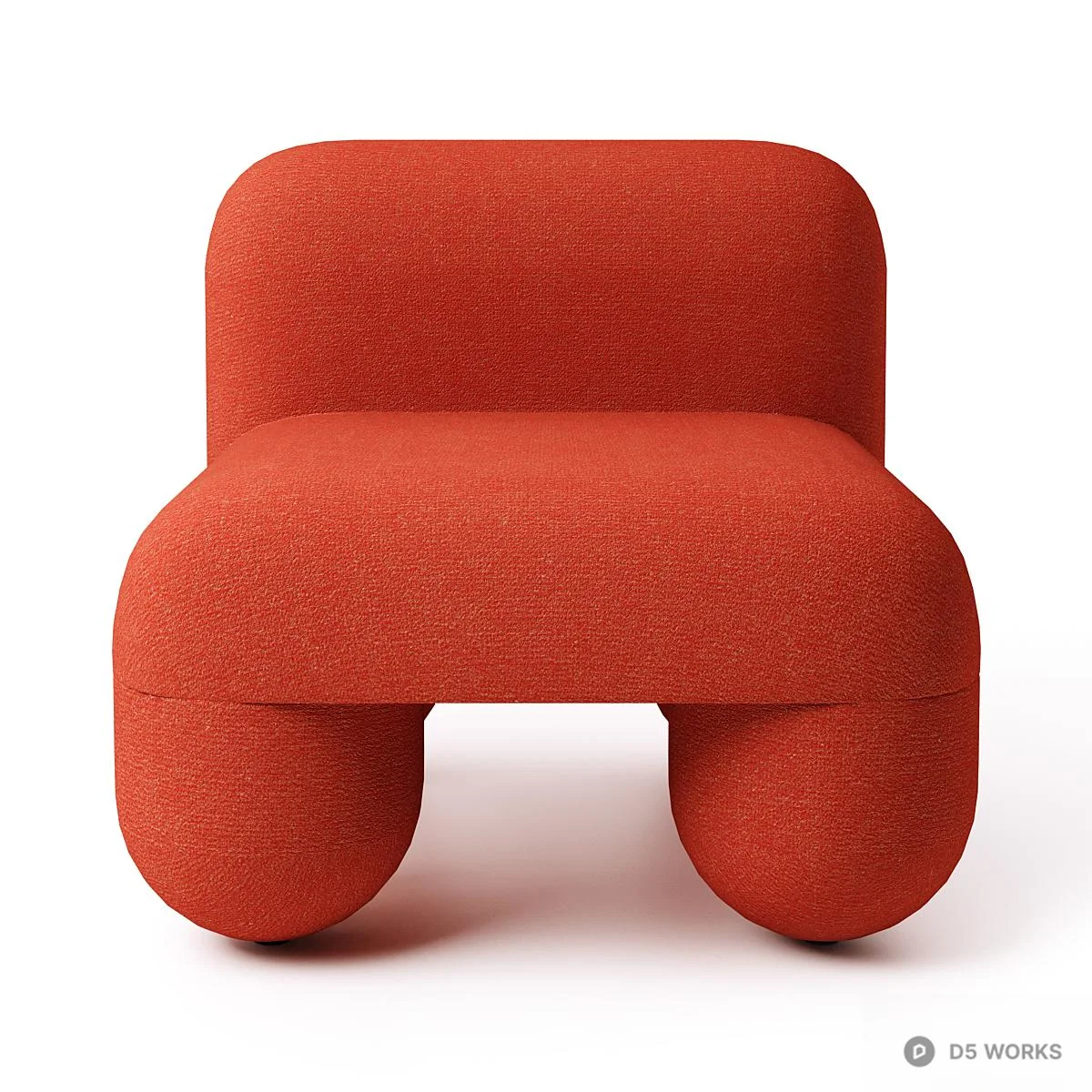 Blob-shaped Upholstered Single Sofa 3d model thumbnail 2