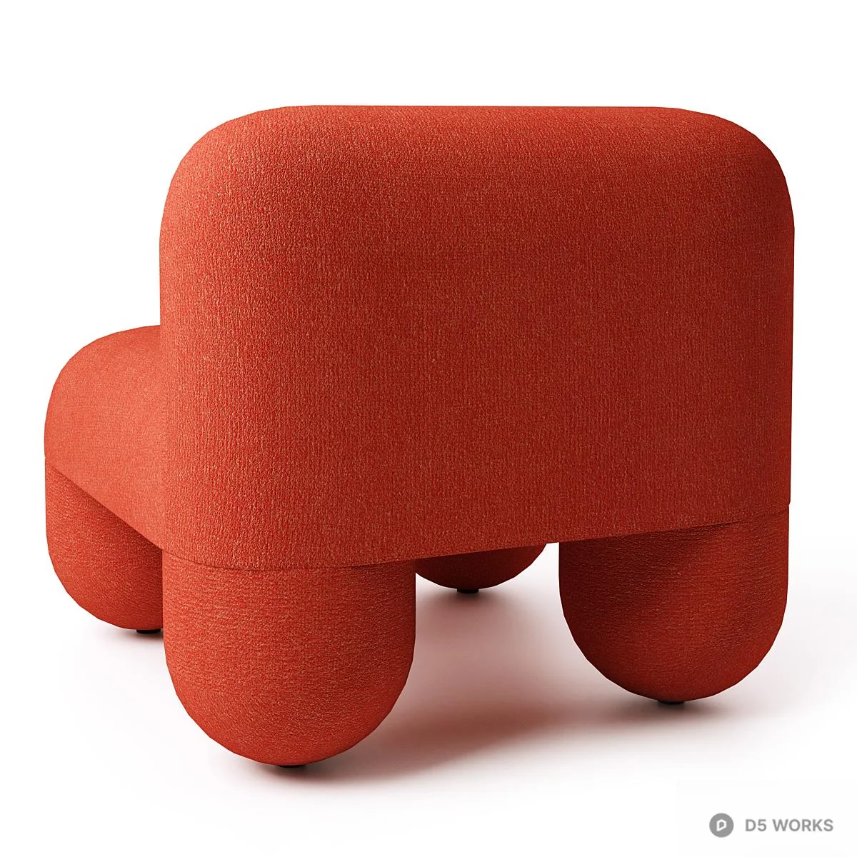 Blob-shaped Upholstered Single Sofa 3d model thumbnail 4