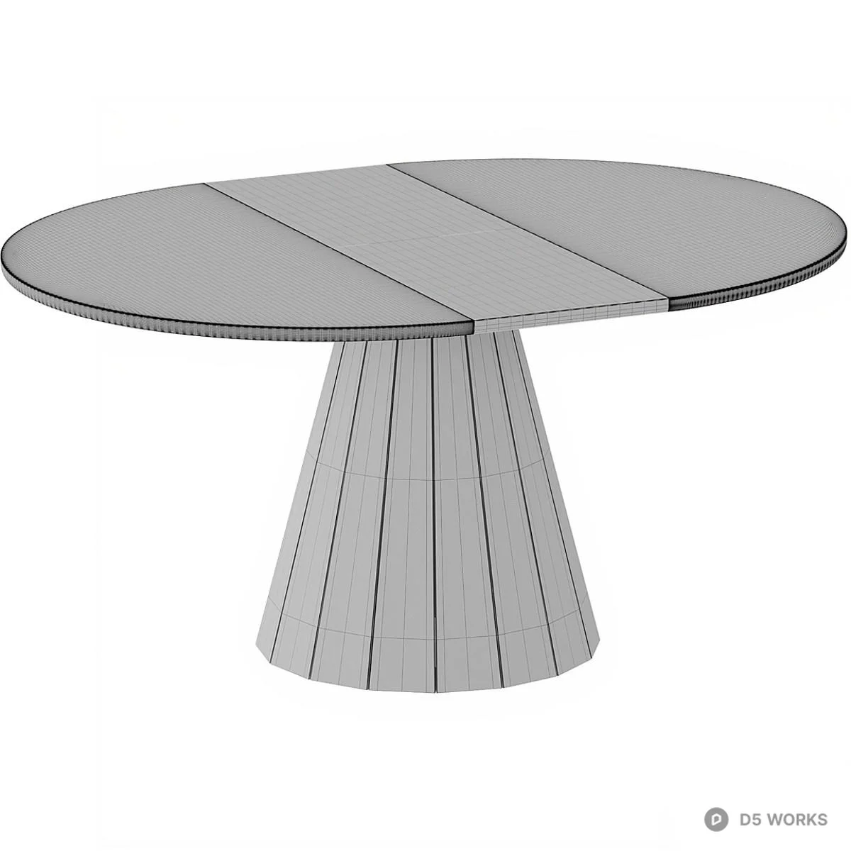Tapered Wooden Dining Table 3d model thumbnail 2