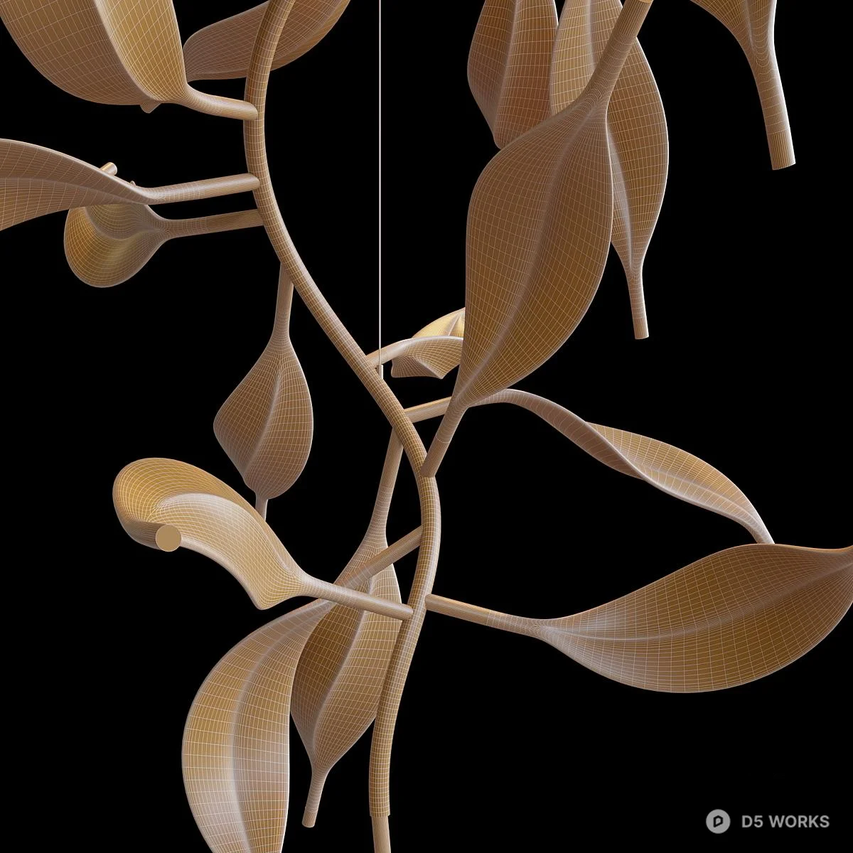 Botanical Leaf Chandelier 3d model thumbnail 3