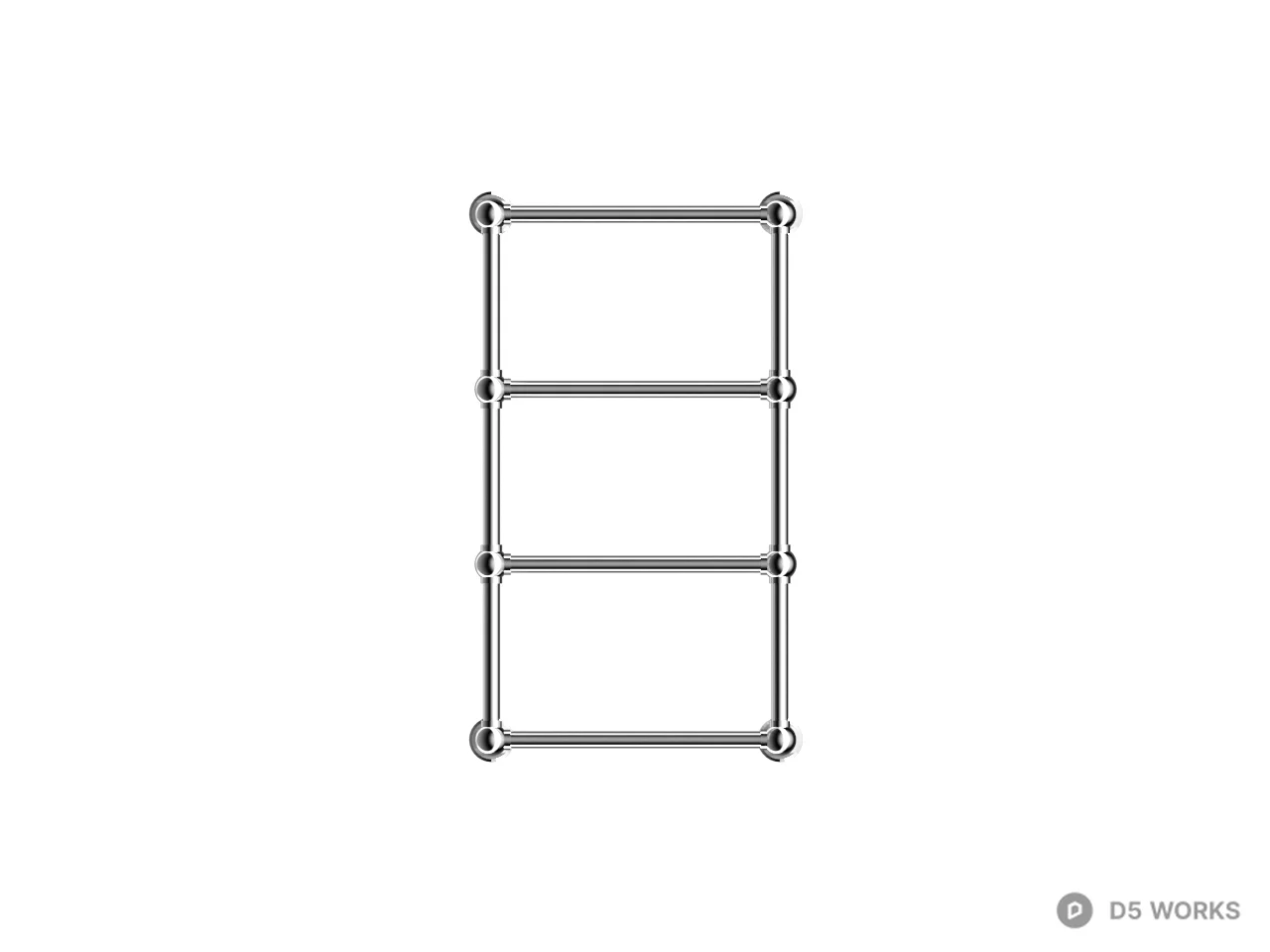 Chrome Heated Towel Rack 3d model thumbnail 2