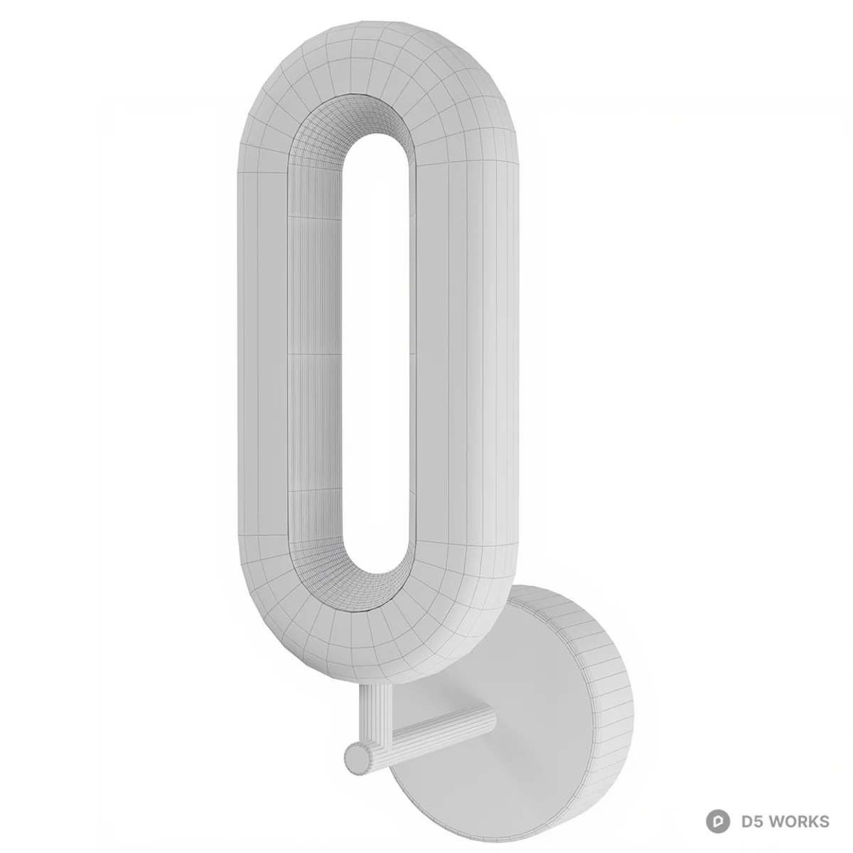 Oval Glass Gold Finish Wall Sconce 3d model thumbnail 3