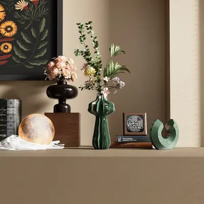 Ceramic Vase And Decorative Objects Set 3d model