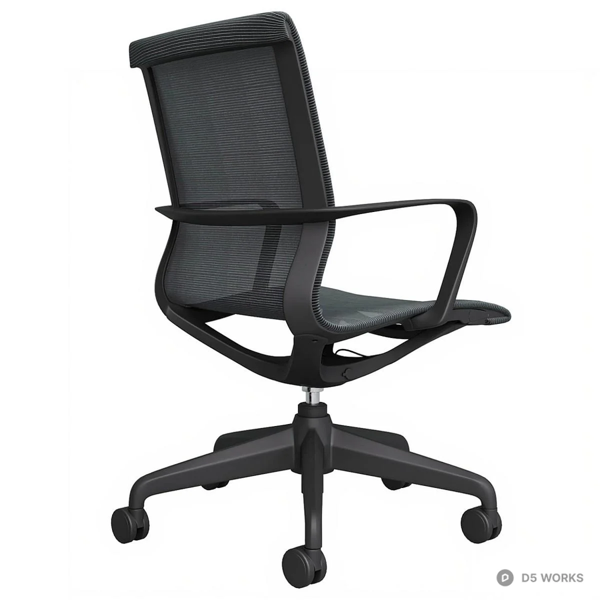 Mesh Back Office Chair With White Frame 3d model thumbnail 3
