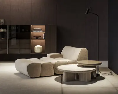 Modern Minimalist Fabric Chaise 3d model