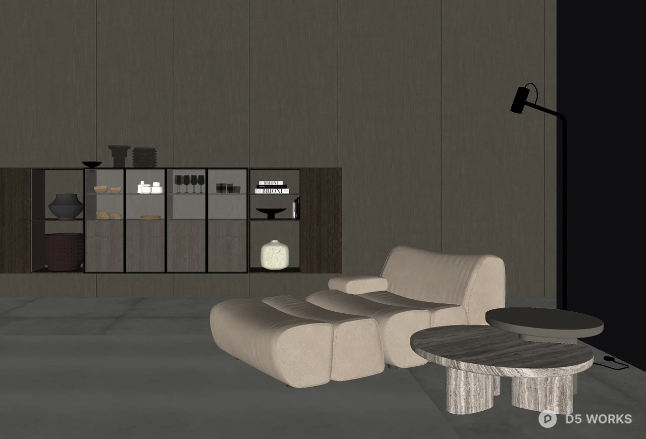 Modern Minimalist Fabric Chaise 3d model thumbnail 2