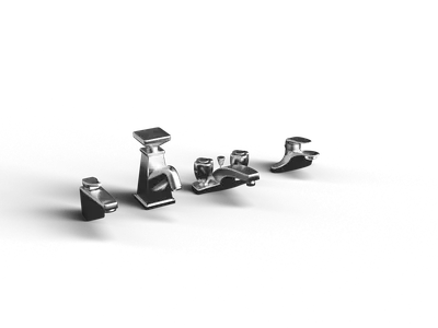 Chrome Faucet Set 3d model
