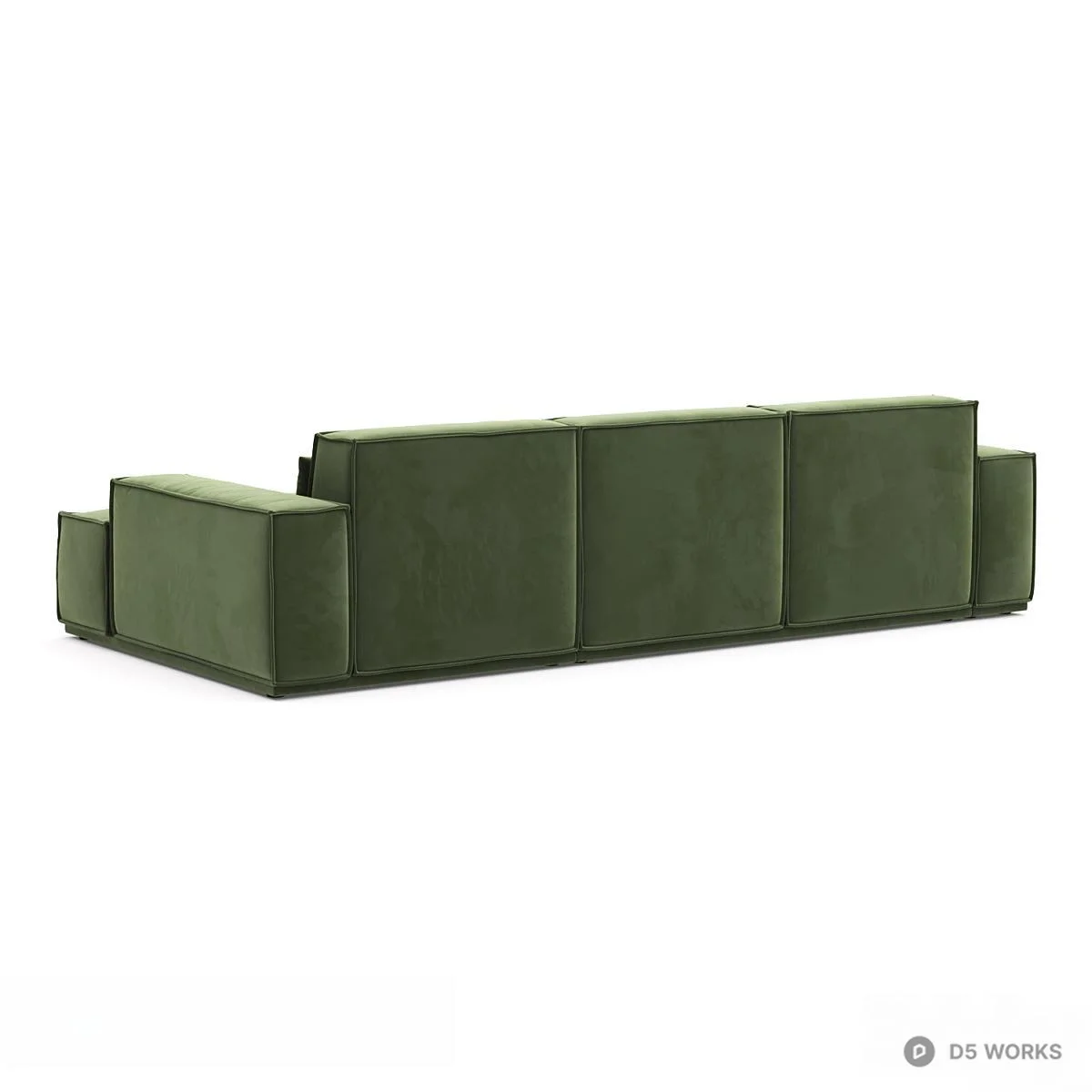 Olive Green Velvet Modular Sectional Sofa 3d model thumbnail 3
