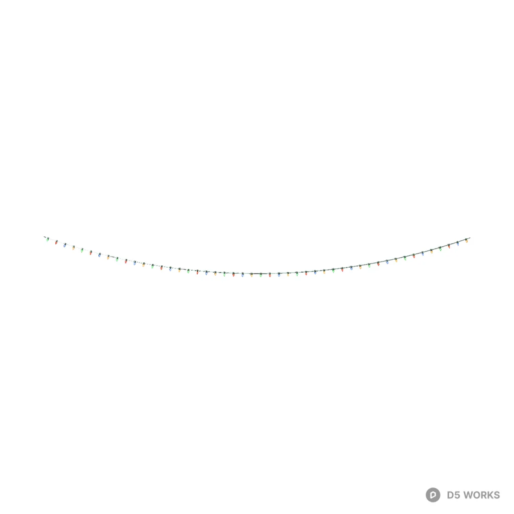 Hanging multicolor lights 3d model - Image 1