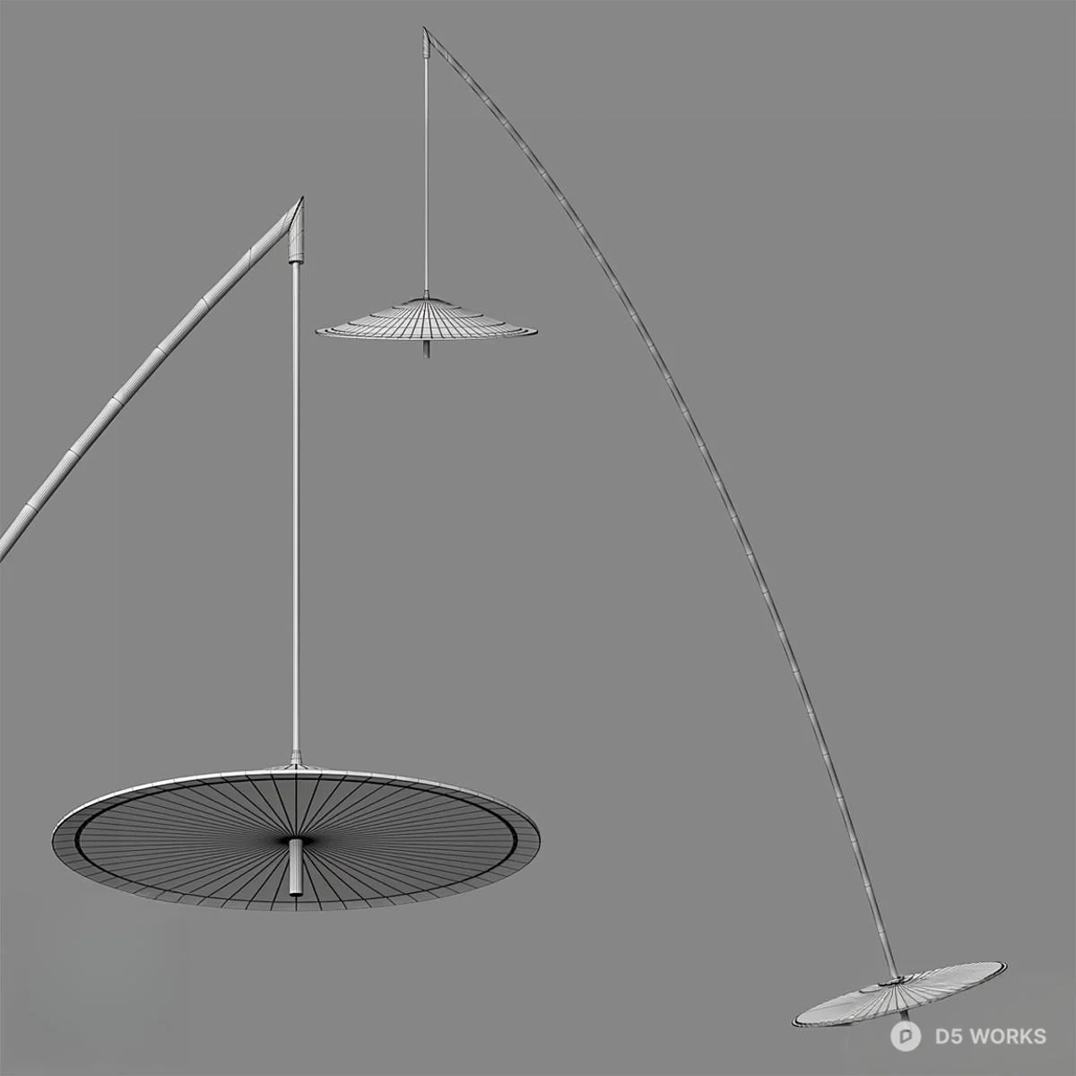 Modern Arc Pendant Light 3d model thumbnail 2