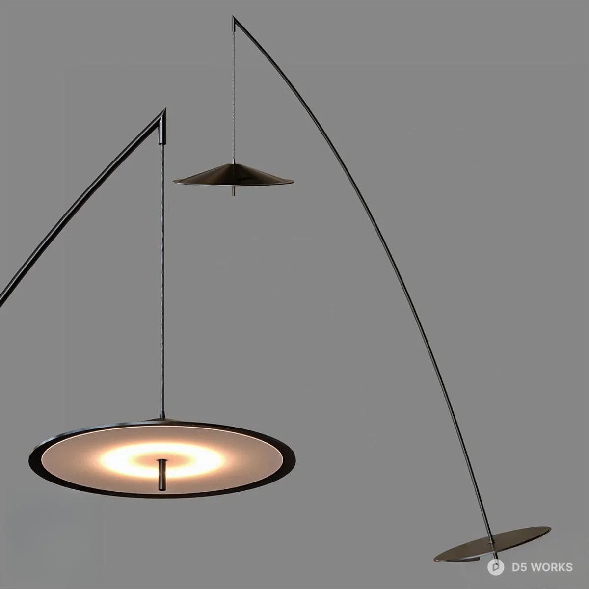 Modern Arc Pendant Light 3d model - Image 1
