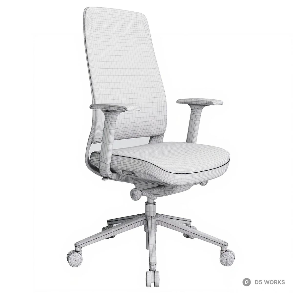 Mesh Back Office Chair 3d model thumbnail 5
