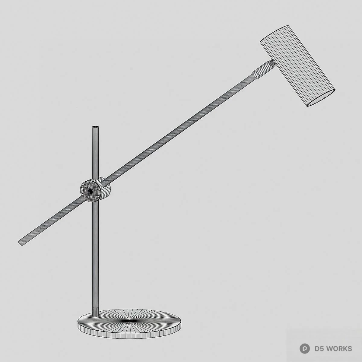 Brass Adjustable Task Lamp 3d model thumbnail 2
