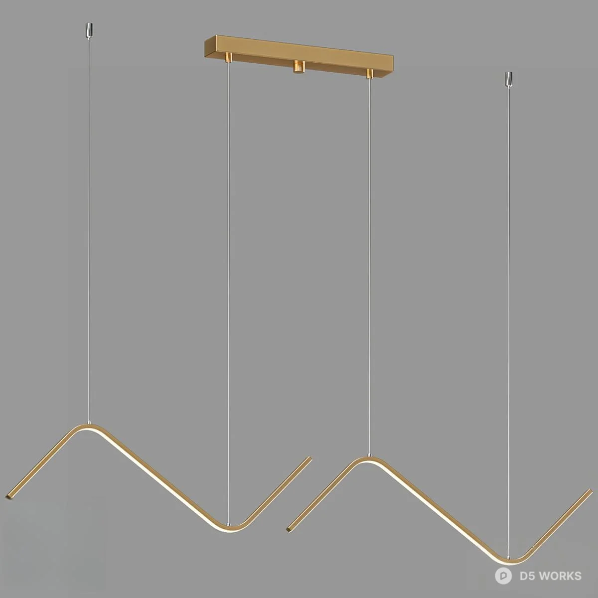 Waveform Linear Pendant Light 3d model thumbnail 3