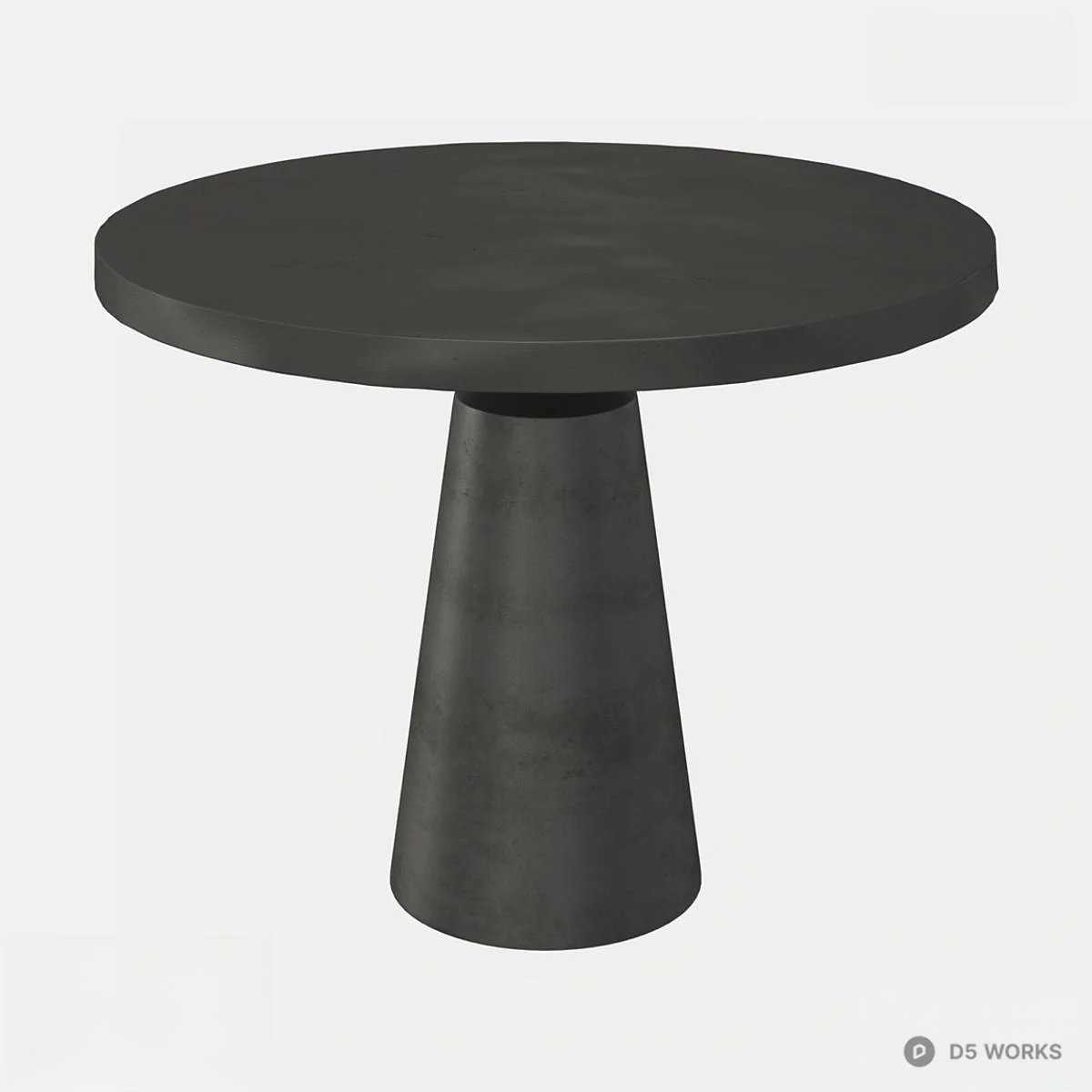Matte Black Pedestal Dining Table 3d model - Image 1
