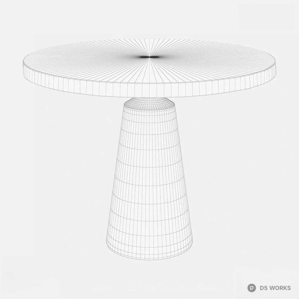 Matte Black Pedestal Dining Table 3d model thumbnail 2
