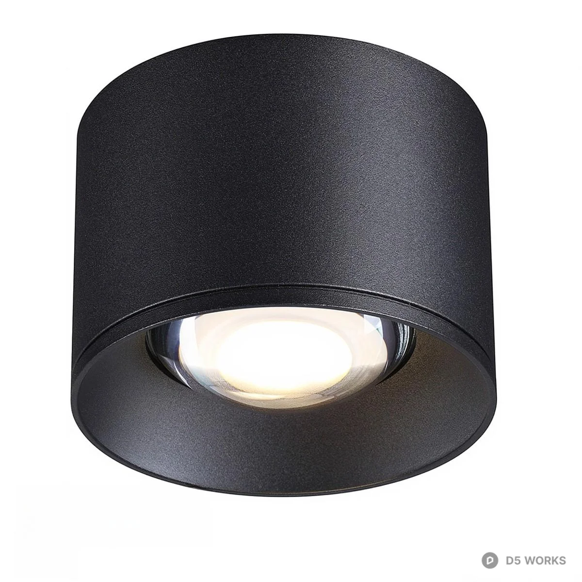 Matte Black Cylindrical Recessed Downlight 3d model - Image 1
