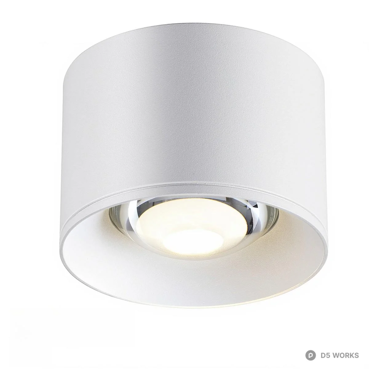 Matte Black Cylindrical Recessed Downlight 3d model thumbnail 2