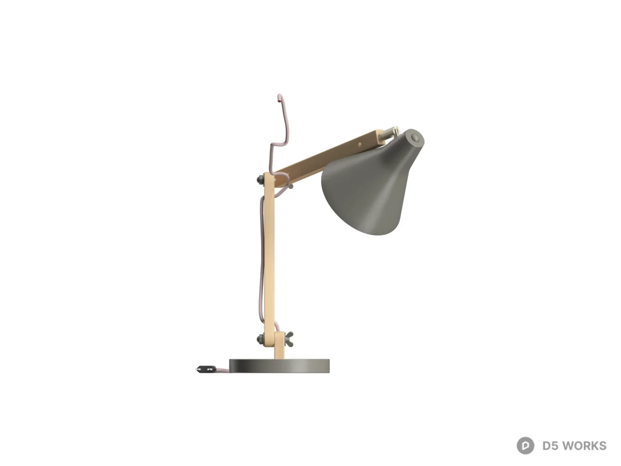 Adjustable Wooden Desk Lamp 3d model thumbnail 2