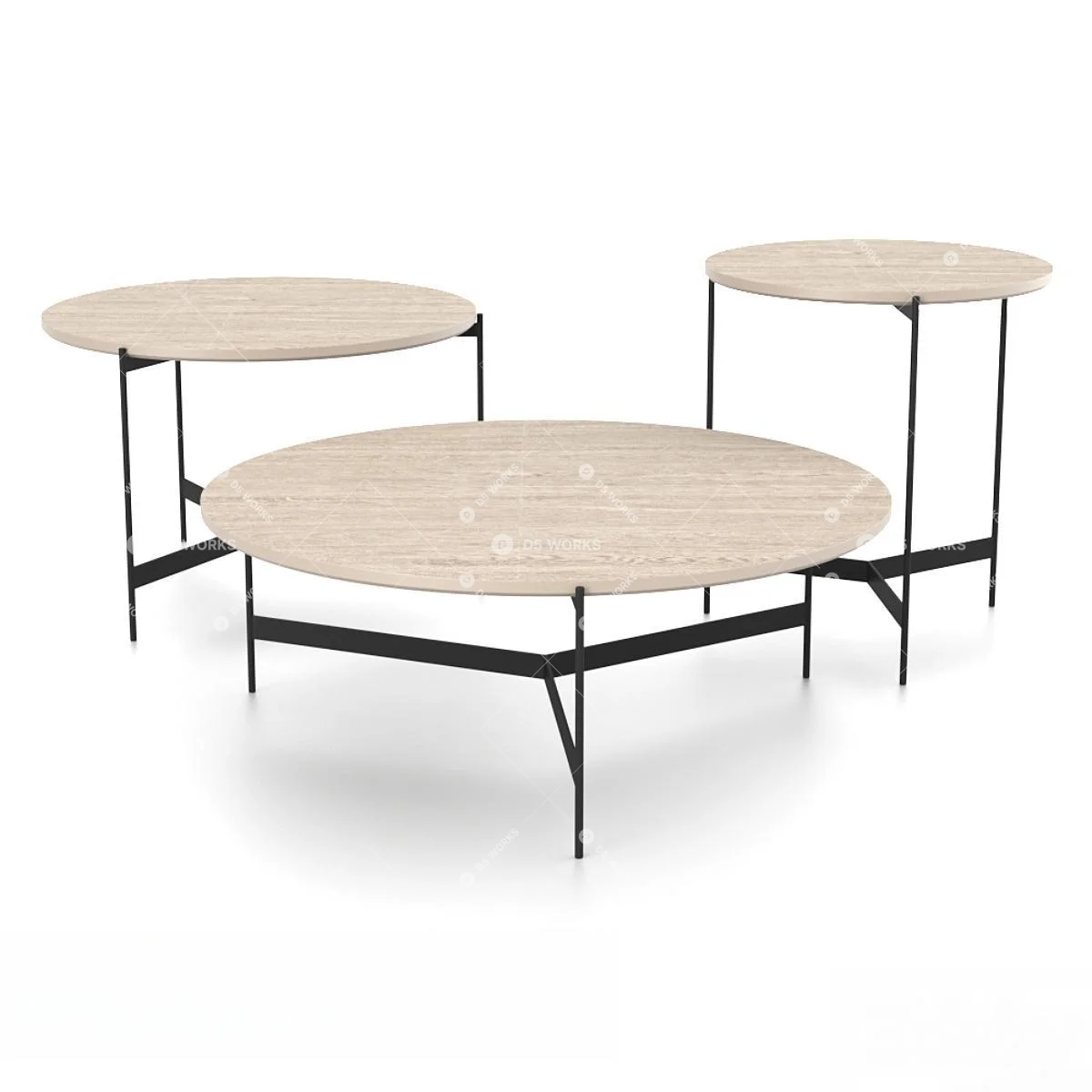 Side Table Set 3d model thumbnail 4