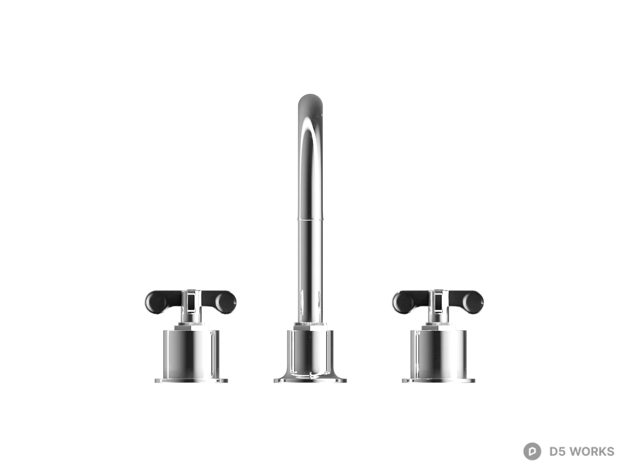 Chrome Dual Handle Faucet 3d model thumbnail 2