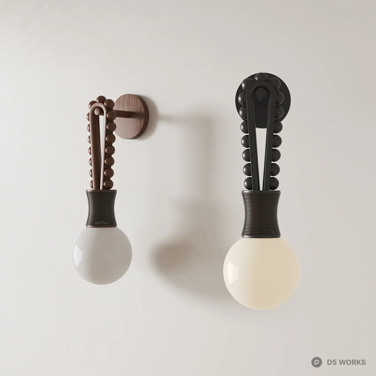 Decorative Wall Sconce With Textured Stem 3d model - Image 1