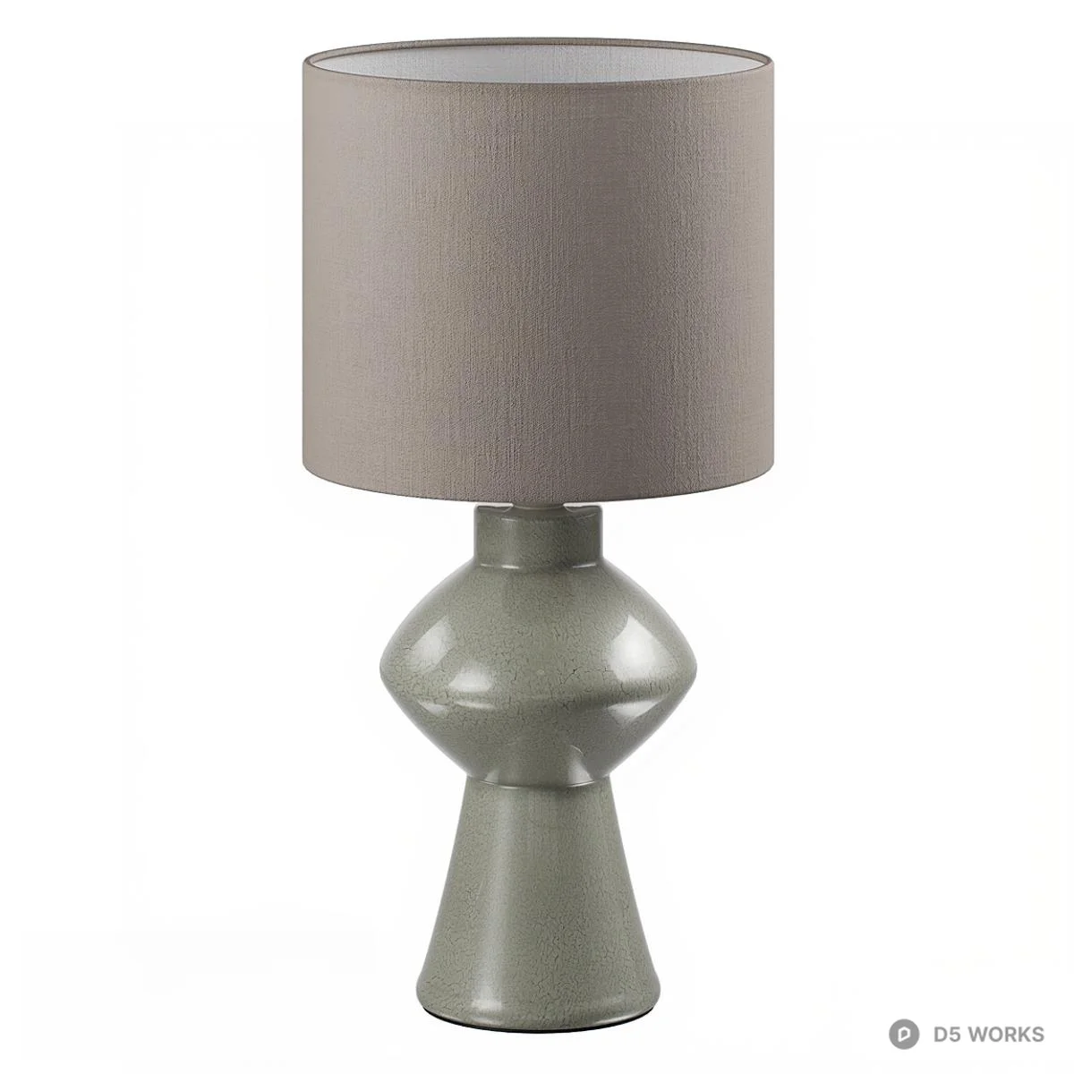 Ceramic Base Table Lamp With Textured Shade 3d model thumbnail 2