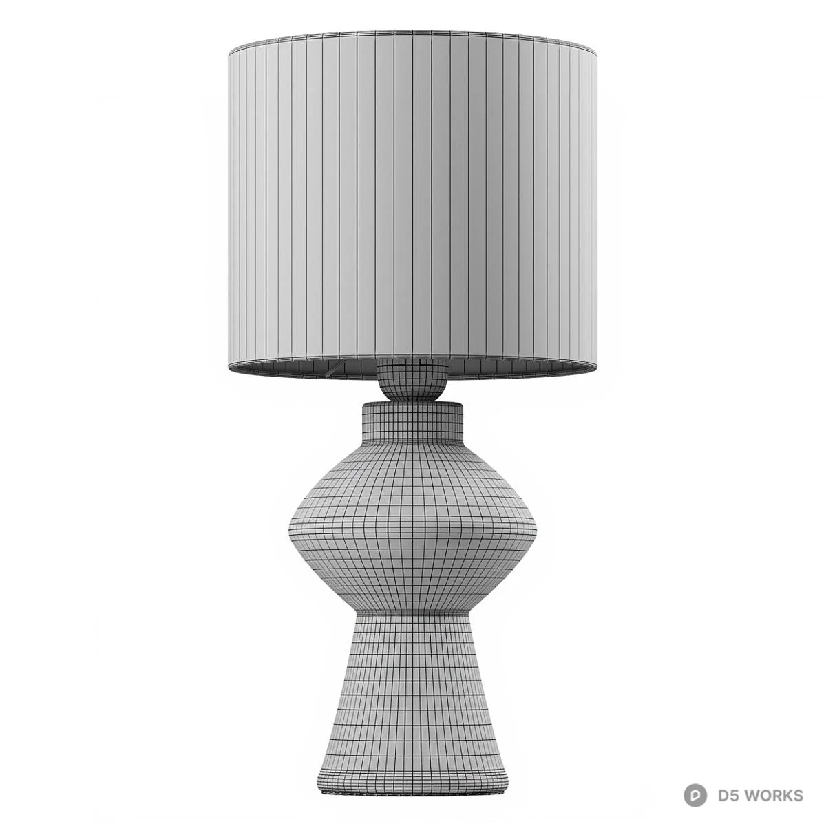 Ceramic Base Table Lamp With Textured Shade 3d model thumbnail 5