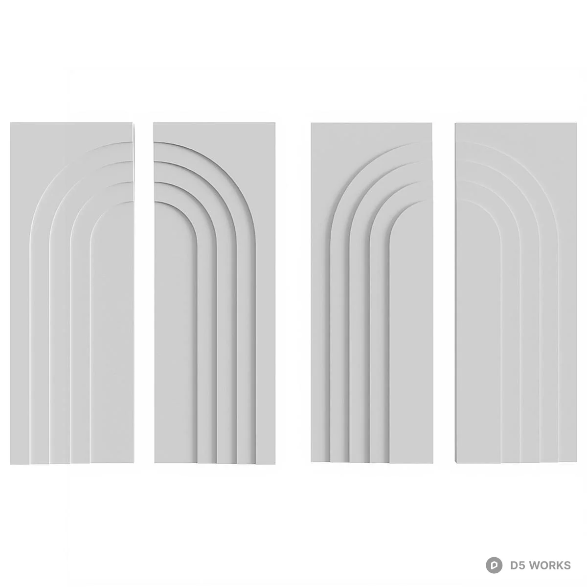 Free Arch Groove Wall Panel 3D Model .max