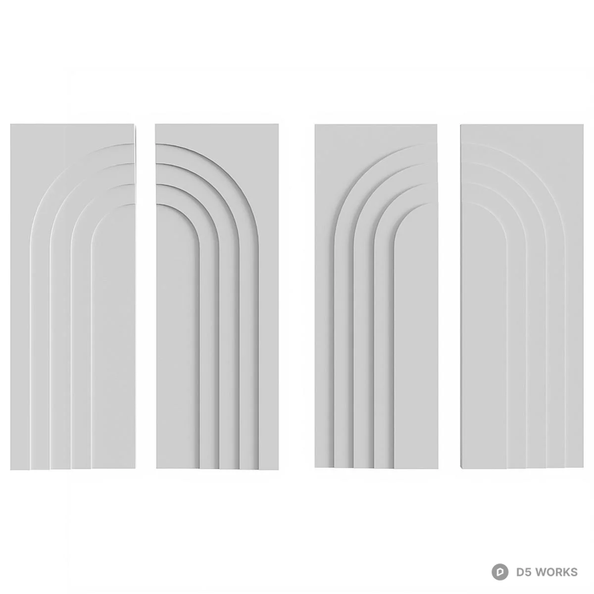 Arch Groove Wall Panel 3d model - Image 1