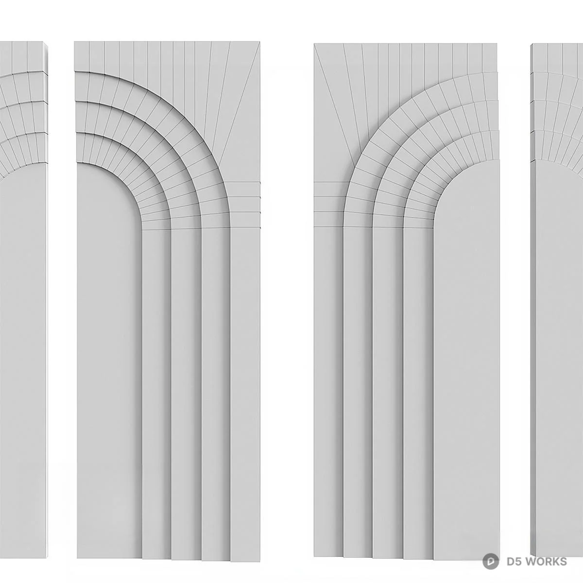 Arch Groove Wall Panel 3d model thumbnail 2
