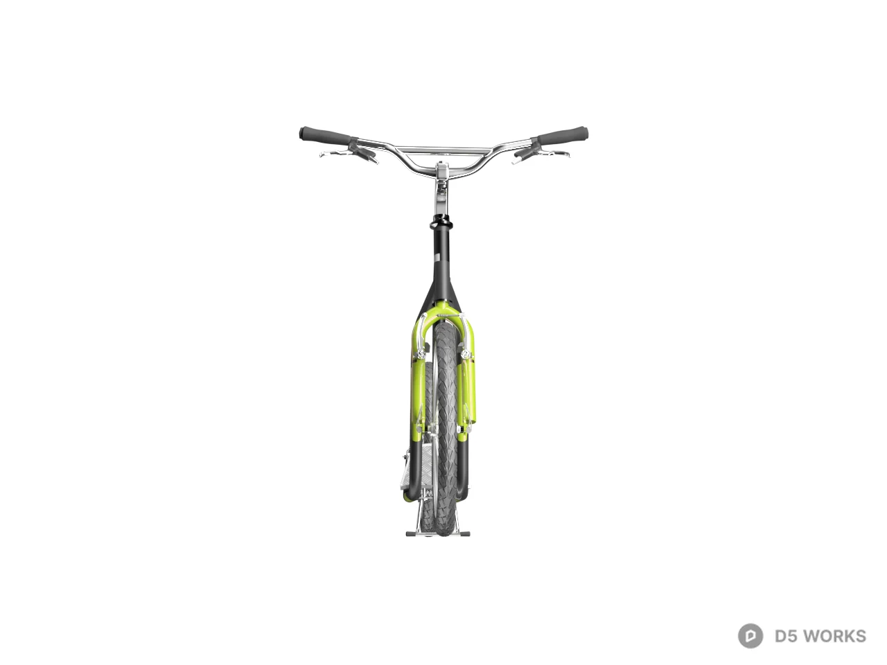 Electric Scooter With Neon Green Accents 3d model thumbnail 2