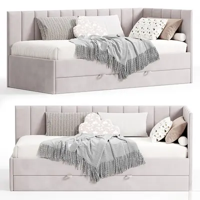 Minimalist Upholstered Sofa Bed With Storage 3d model