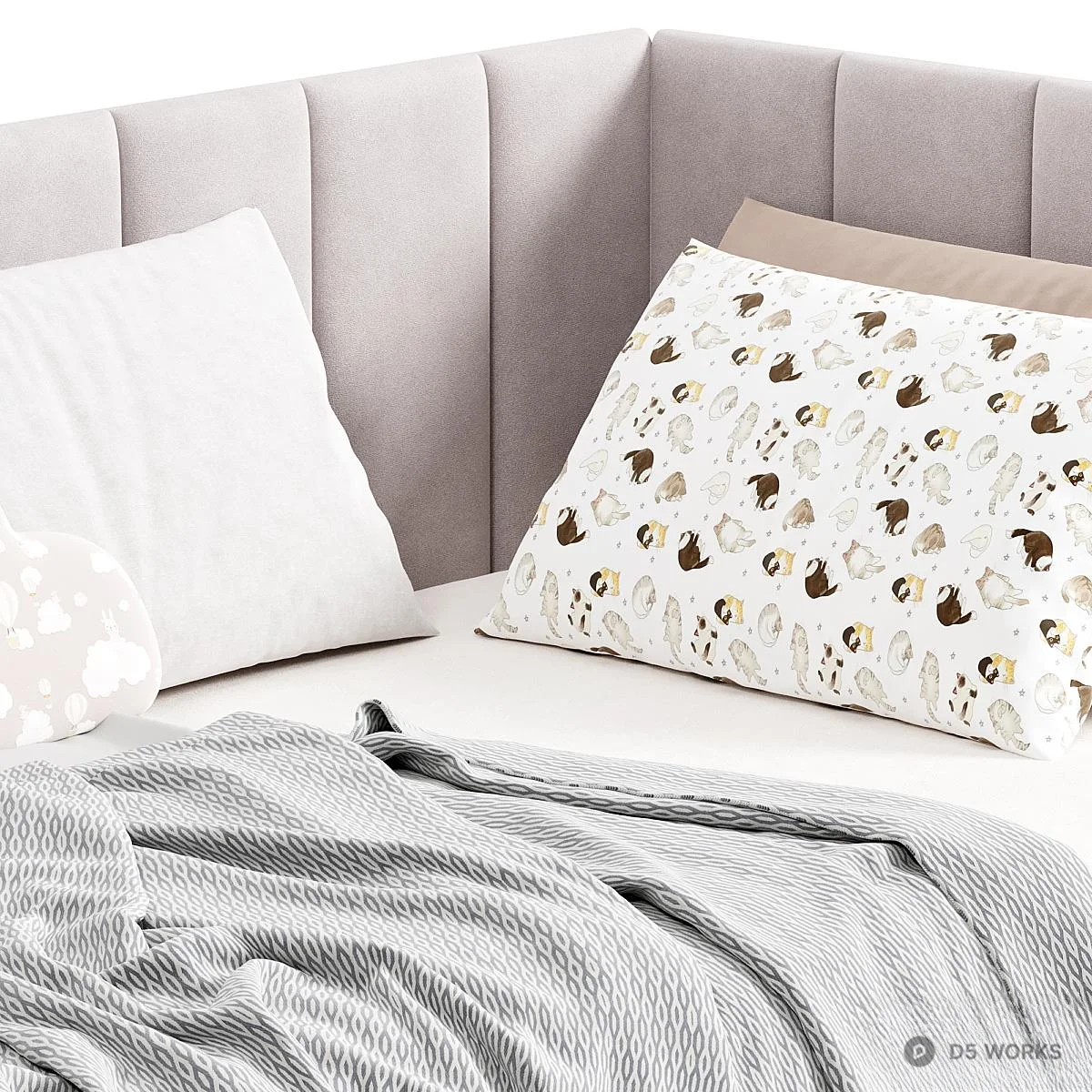 Minimalist Upholstered Sofa Bed With Storage 3d model thumbnail 4